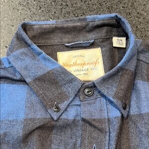Weatherproof Vintage Men's Blue and Black Check Shirt Flannel